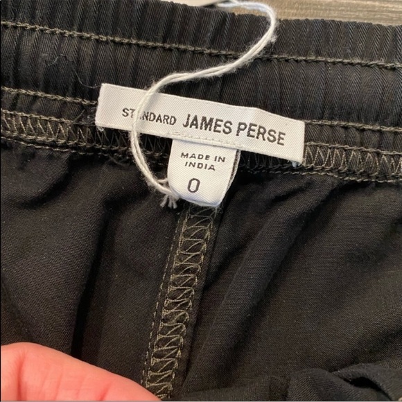 James Perse Contrast Stitch Drawstring Pants in Black Size 0 - Picture 4 of 8